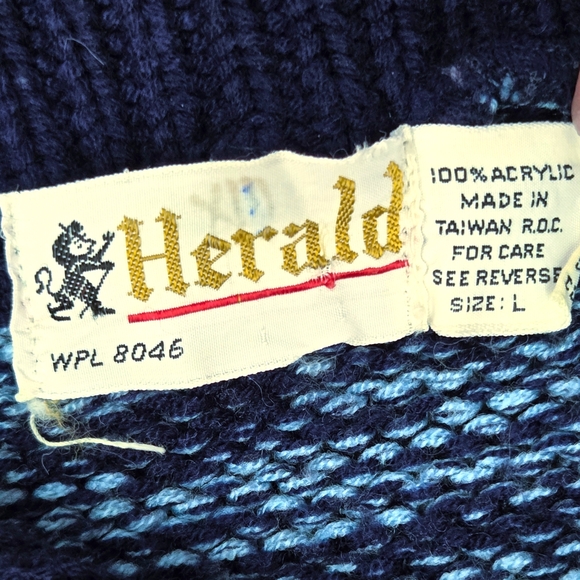 Vintage Geometric Crewneck Sweater GrandpaCore Size Large - See Measurements - Picture 4 of 11